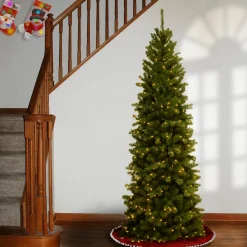 7.5 ft. Pre-Lit North Valley Spruce Pencil Slim Tree with Clear Lights