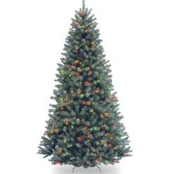 7.5 ft. Pre-Lit North Valley Spruce Blue Tree with Multicolor Lights