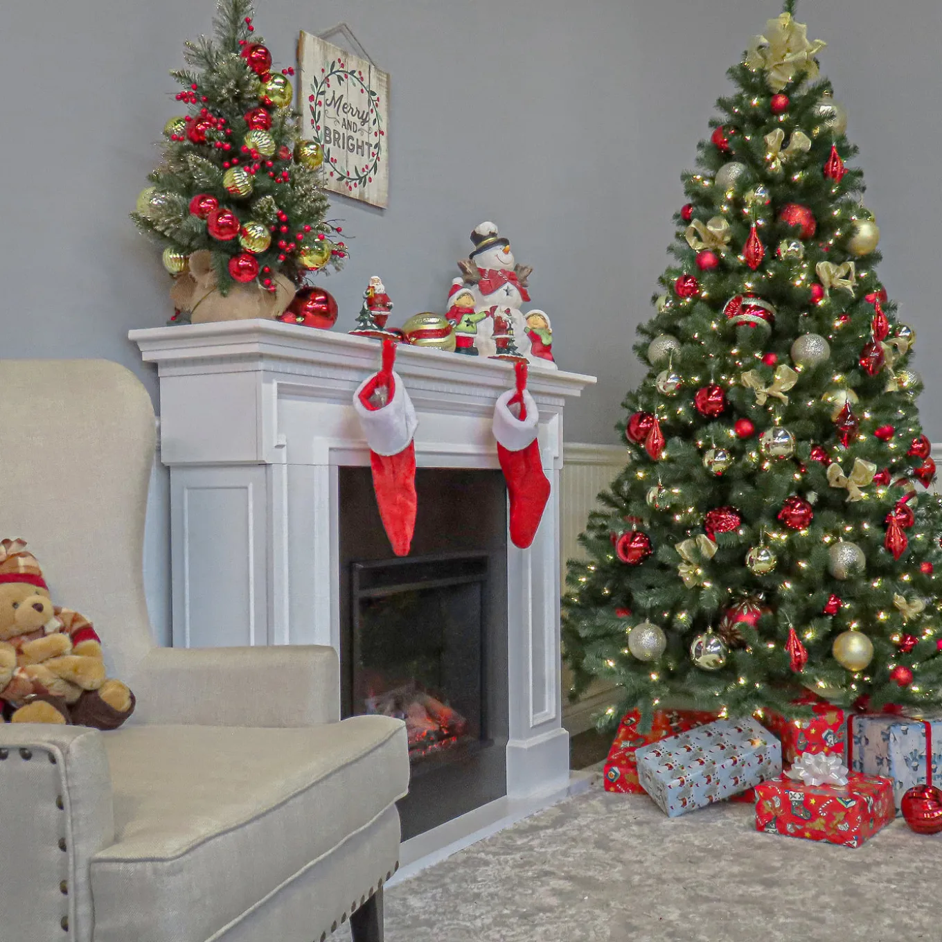 7.5 ft. Pre-Lit North Valley Spruce Tree with PowerConnect Dual Color LED Lights