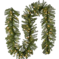 9 ft. Pre-Lit Norwood Fir Garland with Clear Lights - 12 in Diameter