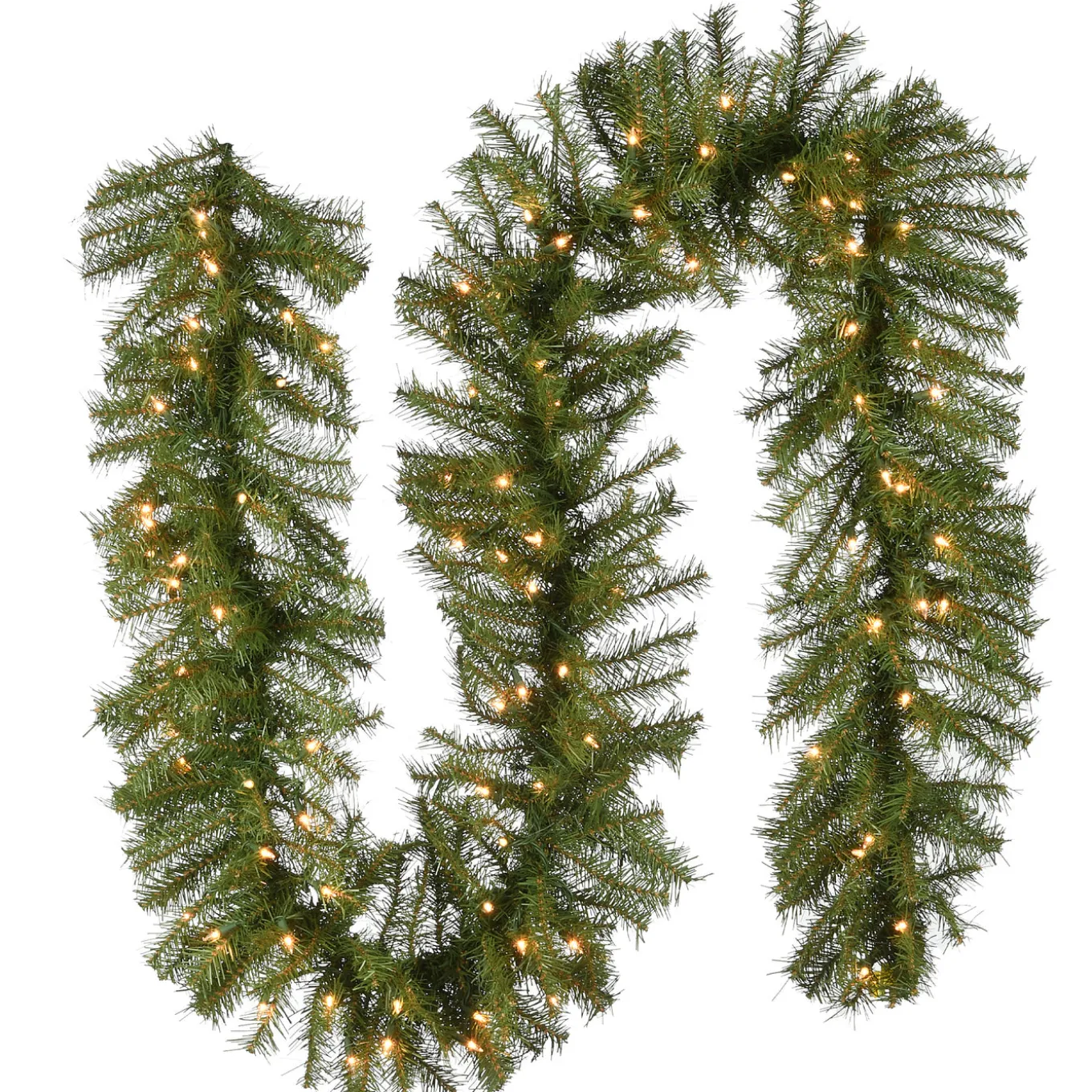 9 ft. Pre-Lit Norwood Fir Garland with Clear Lights - 12 in Diameter