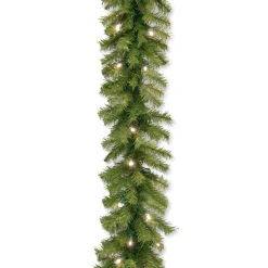 9 ft. Pre-Lit Norwood Fir Garland with Warm White LED Lights