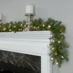 9 ft. Pre-Lit Norwood Fir Garland with Warm White LED Lights