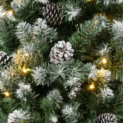 6 ft. Pre-Lit Oakley Hills Snow Slim Tree with LED Lights