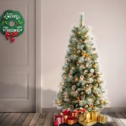 4.5 ft. Pre-Lit Perry Mixed Pine Tree with Clear Lights