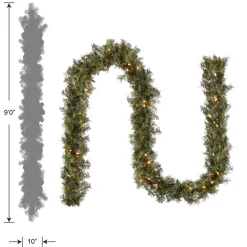 9 ft. Pre-Lit Plug-In Norwood Fir Garland with Clear Lights - 10 in Diameter