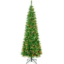 7.5 ft. Pre-Lit Rowan Pencil Slim Tree with Multicolor Lights