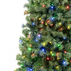 6 ft. Pre-Lit Sagamore Slim Tree with Multi LED Lights
