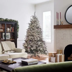 7.5 ft. Pre-Lit Snowy Bedford Pine Tree with Clear Lights