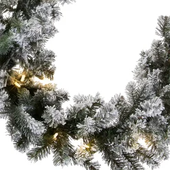 9 ft. Pre-Lit Snowy Camden Garland with Clear Lights