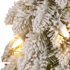 3 ft. Pre-Lit Snowy Downswept Forest Tree with Clear Lights