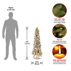 4 ft. Pre-Lit Snowy Downswept Forest Tree with Clear Lights