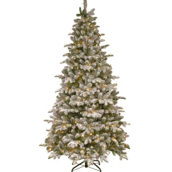 7.5 ft. Pre-Lit Snowy Everest Fir Medium Tree with Clear Lights