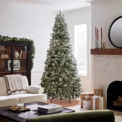 9 ft. Pre-Lit Snowy Everest Fir Medium Tree with Clear Lights