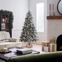 6.5 ft. Pre-Lit Snowy Everest Fir Medium Tree with Clear Lights