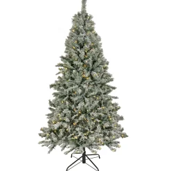 6.5 ft. Pre-Lit Snowy Harwich Tree with Dual Color LED Lights