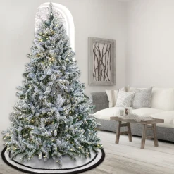 7.5 ft. Pre-Lit Snowy Hudson Tree with PowerConnect Dual Colored Color LED Lights