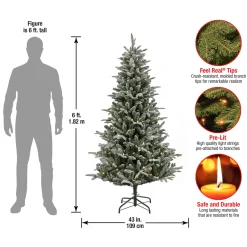 6 ft. Pre-Lit Snowy Libby Fir Tree with LED Lights