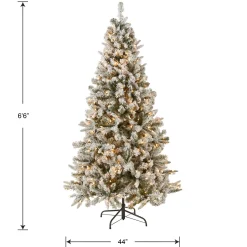 6.5 ft. Pre-Lit Snowy Mixed Pine Tree with Clear Lights