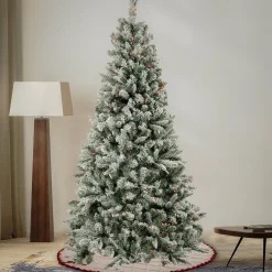 6.5 ft. Pre-Lit Snowy Mixed Pine Tree with Multicolor Lights