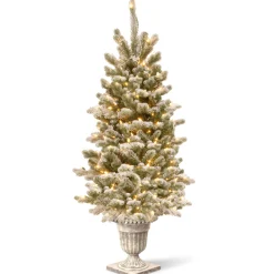 4 ft. Pre-Lit Snowy Sheffield Spruce Tree with Twinkly LED Lights