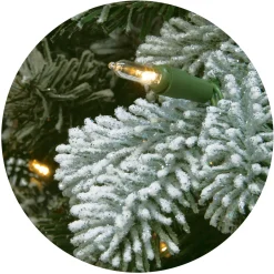 9 ft. Pre-Lit Snowy Sheffield Spruce Garland with Clear Lights