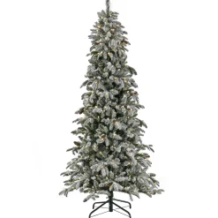 7.5 ft. Pre-Lit Snowy Vintin Fir Tree with LED Lights