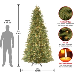 9 ft. Pre-Lit Tiffany Fir Slim Tree with Clear Lights - PE Branch Tips