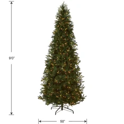 9 ft. Pre-Lit Tiffany Fir Slim Tree with Clear Lights - PE Branch Tips