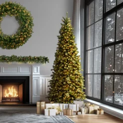 10 ft. Pre-Lit Tiffany Fir Slim Tree with Clear Lights