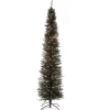7 ft. Pre-Lit Tinsel Collection Black Tree with Clear Lights