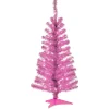4 ft. Pre-Lit Tinsel Collection Pink Tree with Clear Lights