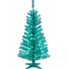 4 ft. Pre-Lit Tinsel Collection Turquoise Tree with Clear Lights