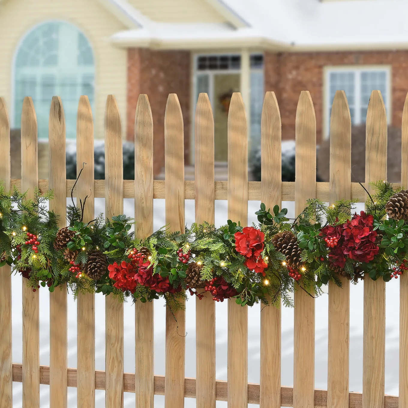 9 ft. Pre-Lit Vienna Waltz Decorated Garland with LED Lights