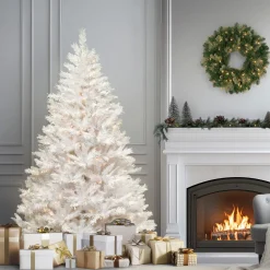 6.5 ft. Pre-Lit Winchester Pine White Tree with Clear Lights