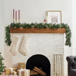 9 ft. Pre-Lit Wispy Willow Garland with Clear Lights