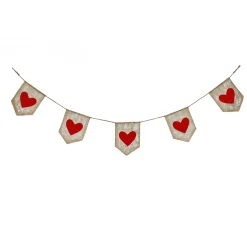 6 ft. Red Hearts Jute Garland