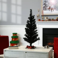 3 ft. Tinsel Collection Black Tree