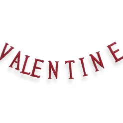 6 ft. Valentine's Banner Decorated with Red Glitter