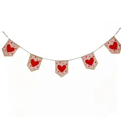 6 ft. Valentine's Red Hearts and Dots Jute Garland
