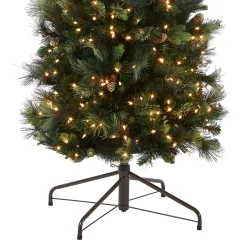 12 ft.Pre-Lit Carolina Pine Slim Tree with Clear Lights