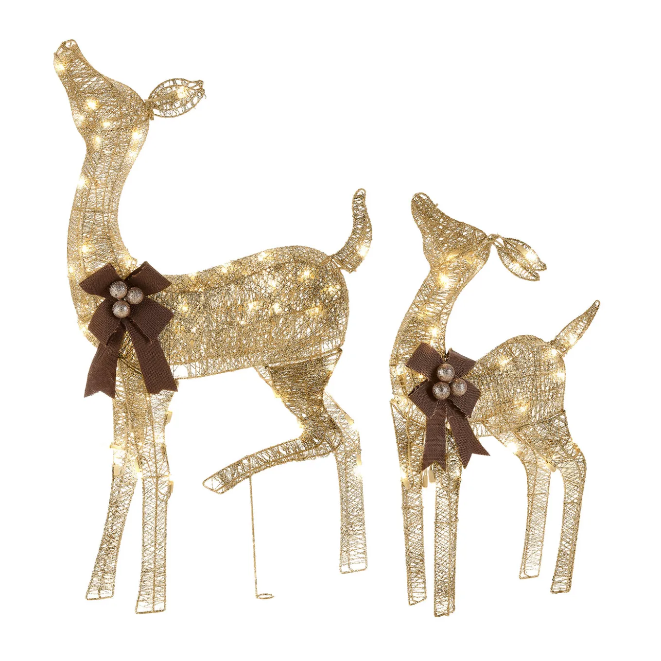 38 in. and 28 in. Pre-Lit Fawn with Doe Decoration