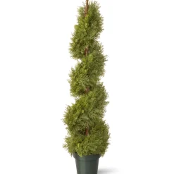 48 in. Artificial Juniper Slim Spiral Tree in Growers Pot