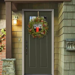 24 in. Bristle Berry Wreath with Single Candle