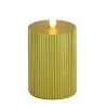 4 in. by 8 in. HGTV Home Collection Flameless Georgetown Pillar Candle, Gold