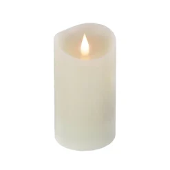 3 in. by 7 in. HGTV Home Collection Flameless Heritage Pillar Candle, Ivory