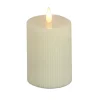 4 in. by 8 in. HGTV Home Collection Flameless Georgetown Pillar Candle, Ivory