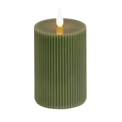 5 in. by 11 in. HGTV Home Collection Flameless Georgetown Pillar Candle, Dk Green