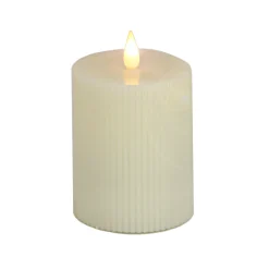 4 in. by 6 in. HGTV Home Collection Flameless Georgetown Pillar Candle, Ivory