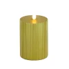 3 in. by 5 in. HGTV Home Collection Flameless Georgetown Pillar Candle, Gold